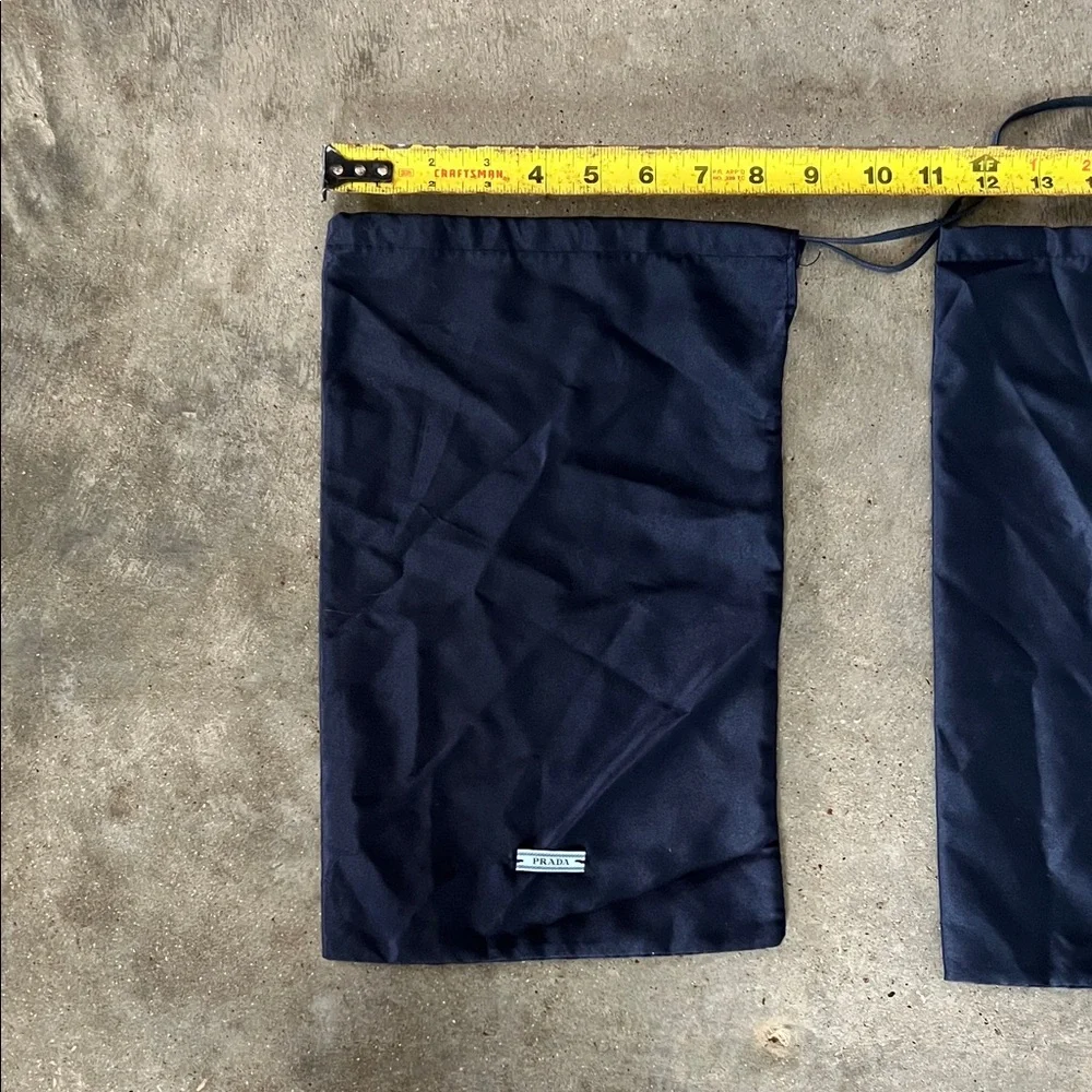 Authentic Prada Navy Nylon Drawstring Dust Bags - Pair